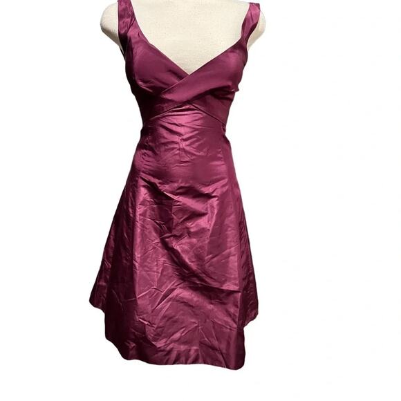 CREW Delores Silk Taffeta Dress Burgundy/Plum Size 2 - Picture 2 of 6